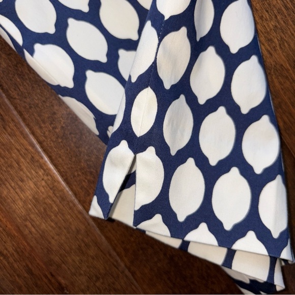 Printed Navy & White Slim Crop Pants - Picture 10 of 12